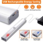 Meromore 30 LED Under Cabinet Lights, USB Rechargeable Closet Lighting kit with Motion Sensor and Magnetic Strip for Wardrobe, Kitchen Wireless Lighting, 3 Pack