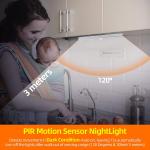 Meromore 30 LED Under Cabinet Lights, USB Rechargeable Closet Lighting kit with Motion Sensor and Magnetic Strip for Wardrobe, Kitchen Wireless Lighting, 3 Pack