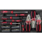 NIGSQJB Tool Set 439pcs with 3 Drawers Tool Box Organizer, Mechanic Tool Set for Home, Tool Box Set 4-Tier Socket Wrench Ratchet Plier Nails, Home Tool Set Mechanics Kit for Adults Man Handyman, Red