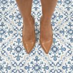 FloorPops! Virgin Vinyl Blue FP3299 Tuscan Peel & Stick Floor Tiles Flooring Materials