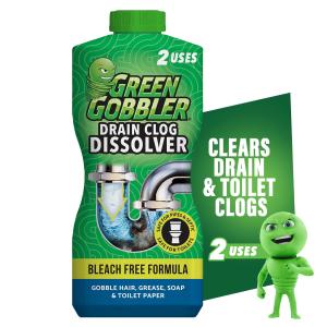 Green Gobbler Drain Clog Dissolver, Drain Opener-Cleaner ,Toilet Clog Remover, 31 oz