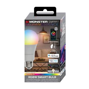 Monster Smart A19 LED Light Bulb, Multicolor & Warm White Light Bulb for Home Lighting, App & Voice Control