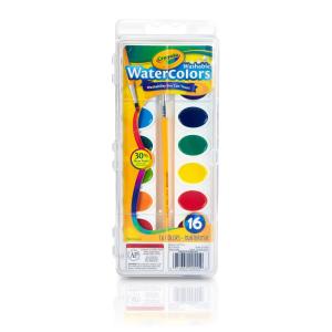 Crayola Washable Watercolor Paint Set, 16-Colors, Kids Paint, School Supplies, Classroom Must Haves for Teachers