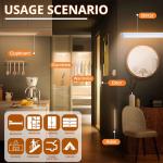 12'' LED Under Cabinet Lights, 2 Pack Rechargeable Motion Sensor Closet Lights with 3 Color, Wireless Closet Lighting with 3 Color for Wardrobe Kitchen Pantry Stairs