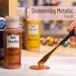 FolkArt Metallic Acrylic Craft Paint, Metallic Finish, Antique Gold, 2 fl oz