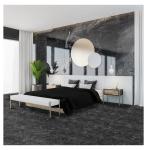 Charcoal Marble Black Vinyl Floor Tiles Self Stick Peel Flooring 12" x 12", 1-Pack (20 Pieces)