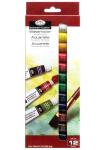 Royal & Langnickel Essentials 12-Color Watercolor Artist Paint Set, 12ml Tubes