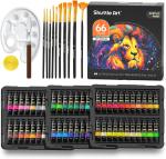 82 Pack Acrylic Paint Set, Shuttle Art 66 Colors Acrylic Paint with 10 Brushes, 22ml/0.74oz Tubes, Vibrant Colors,Painting Supplies for Kids, Adults Painting & Crafting on Canvas, Wood Ceramic
