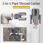 Integrated Internal & External Pipe Threading Tool, Pipe Thread Cutting Tool, Electric Drill Compatible Pipe Threader Kit, Pipes Thread Maker Tooll for Cutting & Pipe (1/2" (DN15) Pipe)