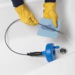 Plumb Craft 1/4 in. x 15 ft. Handheld Drain Snake Auger with Plastic Drum and Cable, Manual Crank