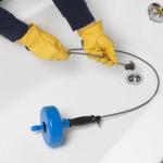 Plumb Craft 1/4 in. x 15 ft. Handheld Drain Snake Auger with Plastic Drum and Cable, Manual Crank