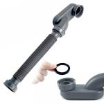 Dleadar Low Profile Flat P Trap Flexible Drain Pipe Bathtub Shower Water Hose Plumbing Home Decor