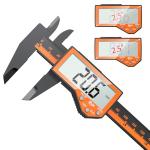 Digital Vernier Caliper, Preciva 150mm Electronic Calipers Measuring Tool with LCD Screen, Lightweight Portable Precision Micrometer with Mm/Inch Conversion, Splash Resistant, Black and Orange