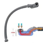 Dleadar Low Profile Flat P Trap Flexible Drain Pipe Bathtub Shower Water Hose Plumbing Home Decor