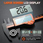 Digital Vernier Caliper, Preciva 150mm Electronic Calipers Measuring Tool with LCD Screen, Lightweight Portable Precision Micrometer with Mm/Inch Conversion, Splash Resistant, Black and Orange