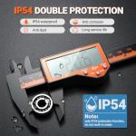Digital Vernier Caliper, Preciva 150mm Electronic Calipers Measuring Tool with LCD Screen, Lightweight Portable Precision Micrometer with Mm/Inch Conversion, Splash Resistant, Black and Orange