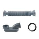 Dleadar Low Profile Flat P Trap Flexible Drain Pipe Bathtub Shower Water Hose Plumbing Home Decor