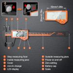 Digital Vernier Caliper, Preciva 150mm Electronic Calipers Measuring Tool with LCD Screen, Lightweight Portable Precision Micrometer with Mm/Inch Conversion, Splash Resistant, Black and Orange