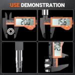 Digital Vernier Caliper, Preciva 150mm Electronic Calipers Measuring Tool with LCD Screen, Lightweight Portable Precision Micrometer with Mm/Inch Conversion, Splash Resistant, Black and Orange