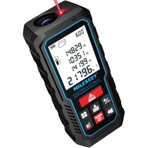 70M Laser Measure Device, MiLESEEY 229ft Digital Laser Tape Measure with Upgrade Electronic Angle Sensor, ±2mm Accuracy, Area Measurement, Volume and Pythagoras, 2"LCD Backlit, Mute, Battery Included