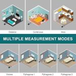 High Accuracy Laser Distance Meter 165ft/50m Kiprim LD50E Laser Measurement tool with Larger Backlit LCD,2 Bubble Levels,M/in/Ft Unit Switching and Pythagorean Mode for indoor or outdoor Use