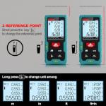 High Accuracy Laser Distance Meter 165ft/50m Kiprim LD50E Laser Measurement tool with Larger Backlit LCD,2 Bubble Levels,M/in/Ft Unit Switching and Pythagorean Mode for indoor or outdoor Use