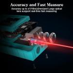 High Accuracy Laser Distance Meter 165ft/50m Kiprim LD50E Laser Measurement tool with Larger Backlit LCD,2 Bubble Levels,M/in/Ft Unit Switching and Pythagorean Mode for indoor or outdoor Use