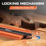 JOREST Contour Gauge 10 Inch with Lock, Measuring Shape Outline Angle, Scribe/Template/Profile Tool for Woodworking, Flooring, Tile Laying, Gift Ideas for Men Dad Husband Him Handyman