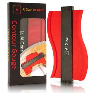 AI Gear 10-Inch Contour Gauge Shape Copying Tool for DIY, Woodworking, Flooring & Tiling for Marking Around Pipes, Corners & Edges