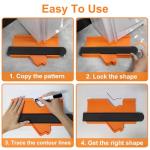 Contour Gauge Profile Tool with Lock, Profile Gauge Tool Contour Gauge Duplicator Marking Gauge Woodworking Tools Laminate Flooring Tools Thoughtful Gifts for Men, 10 Inch/25cm