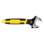 STANLEY Adjustable Wrench 30 x 200 mm Protective Phosphate Finish and Ergonomic Bi Material Handle 0-90-948, Black, Yellow