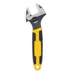 STANLEY Adjustable Wrench 30 x 200 mm Protective Phosphate Finish and Ergonomic Bi Material Handle 0-90-948, Black, Yellow