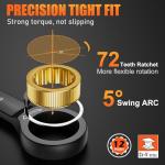 8PCS Ratchet Spanner Set 8-19mm, Combination Spanner Set with 72 Tooth Ratchet Gear, Chrome Vanadium Steel Hand Tools with Storage Box, Metric Size 8, 10, 12, 13, 14, 15, 17, 19mm