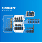 HART 175-Piece Assorted Drill and Drill Bit Set Wood/Metal/PVC, Customizable Modular Storage Case