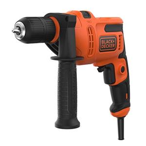 BLACK+DECKER 500W Electric Hammer Drill, Powerful 0-49,300 BPM for Masonry and Concrete, Compact Design with Side Handle, BEH200-GB