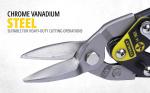STANLEY FATMAX Straight Cut Compound Action Aviation Snips, Suitable for Aluminium, Sheet UPVC, Wire Mesh, Leather, Copper, Plastic and Mild Steel, 2-14-563