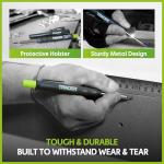 Tracer Deep Hole Construction Pencil with Site Holster (120mm, Extendable 2B Carpenter Pencil with Inbuilt Sharpener)
