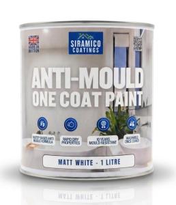 SIRAMICO COATINGS Anti-Mould Paint | 1 Litre | Superior 10 Year Anti Mould Resistant Paint for Bathrooms, Kitchens, Walls and Ceilings - Easy Brush & Roller Application