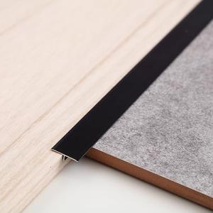 Gaahing Aluminum T Molding Floor Transition Strip, T Moulding for Laminate Flooring Planks, Vinyl Floor Transition, Rubber Transition (3Pcs x 2.9ft x 0.8in, Matte Black)