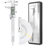 Proster Vernier Caliper Kit 150mm/6Inch Digital Vernier Caliper with Feeler Gauge Fractions/Inch/Metric Measuring Tool for Length Width Depth Diameter