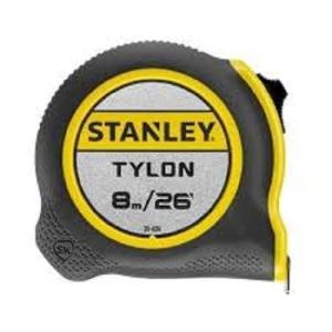 STANLEY 8m/26ft Tylon Tape Measure with TRU-ZERO Anchor Hook, Retractable, High Visibility Tape Measure, 8m x 25mm, 0-30-656