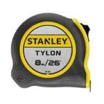 STANLEY 8m/26ft Tylon Tape Measure with TRU-ZERO Anchor Hook, Retractable, High Visibility Tape Measure, 8m x 25mm, 0-30-656