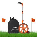 Zozen Distance Measuring Wheel with 20PC Marking Flags, Double Collapsible/Mechanical-One Key to Reset/Kickstand to Keep Stand/Starting Point Arrow and Carrying Bag.