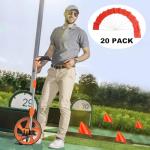 Zozen Distance Measuring Wheel with 20PC Marking Flags, Double Collapsible/Mechanical-One Key to Reset/Kickstand to Keep Stand/Starting Point Arrow and Carrying Bag.