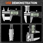 Digital Vernier Caliper, Preciva 150mm Electronic Precision Calipers Measuring Tool with LCD Screen, Micrometer Stainless Steel with Mm/Inch Conversion, Splash Resistant, Silver and Black
