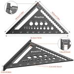 Speed Square with 14 Types of Drill Holes, 7inch Metric Triangle Ruler, Aluminum Alloy Carpenters Tools