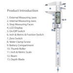 Proster Vernier Caliper Kit 150mm/6Inch Digital Vernier Caliper with Feeler Gauge Fractions/Inch/Metric Measuring Tool for Length Width Depth Diameter