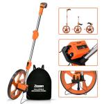Zozen Distance Measuring Wheel with 20PC Marking Flags, Double Collapsible/Mechanical-One Key to Reset/Kickstand to Keep Stand/Starting Point Arrow and Carrying Bag.