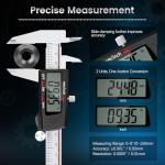 Housolution Digital Caliper 6 Inch, Caliper Measuring Tool with Large LCD Screen, Inch/MM, 4 Measuring Ways, Auto-Off LCD Stainless Steel Micrometer Vernier Caliper for Printing Jewelers Woodworkers