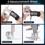 Housolution Digital Caliper 6 Inch, Caliper Measuring Tool with Large LCD Screen, Inch/MM, 4 Measuring Ways, Auto-Off LCD Stainless Steel Micrometer Vernier Caliper for Printing Jewelers Woodworkers